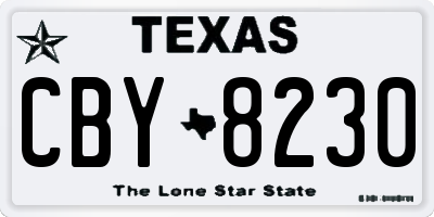 TX license plate CBY8230