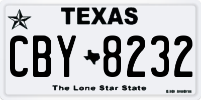 TX license plate CBY8232