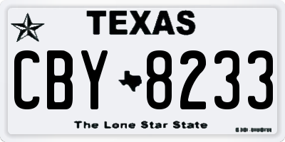 TX license plate CBY8233