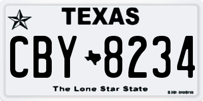 TX license plate CBY8234