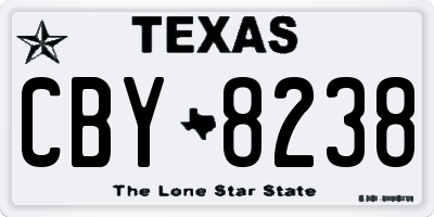 TX license plate CBY8238