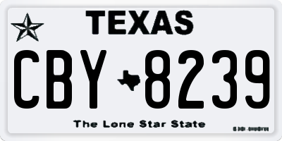TX license plate CBY8239