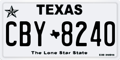 TX license plate CBY8240