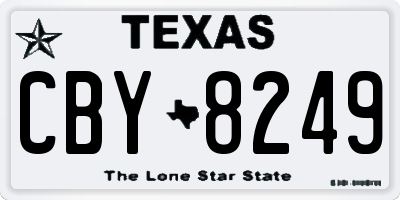 TX license plate CBY8249