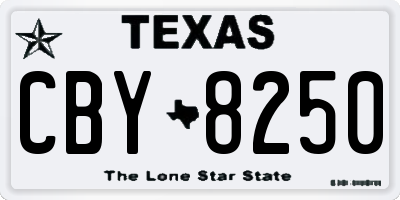 TX license plate CBY8250