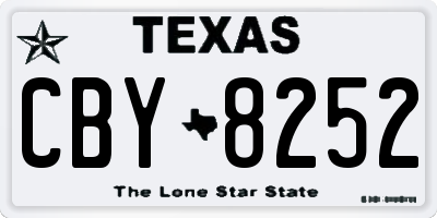 TX license plate CBY8252