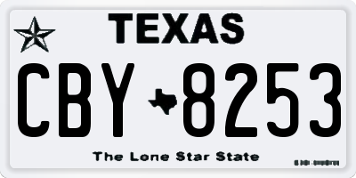 TX license plate CBY8253