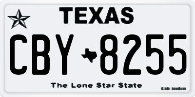 TX license plate CBY8255
