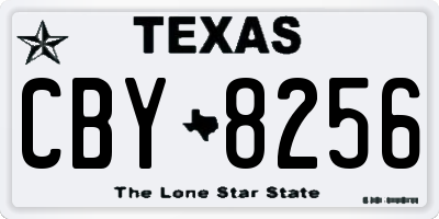 TX license plate CBY8256
