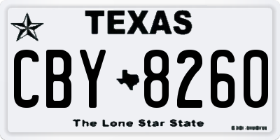 TX license plate CBY8260