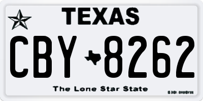 TX license plate CBY8262
