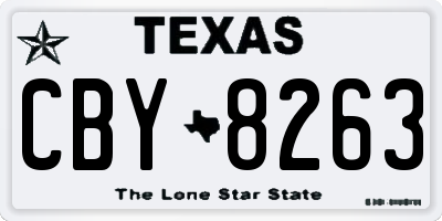 TX license plate CBY8263