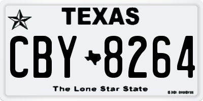 TX license plate CBY8264