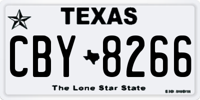 TX license plate CBY8266