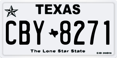 TX license plate CBY8271