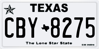 TX license plate CBY8275