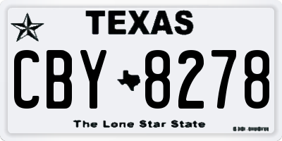 TX license plate CBY8278