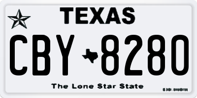 TX license plate CBY8280