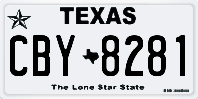 TX license plate CBY8281
