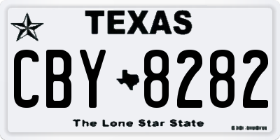TX license plate CBY8282