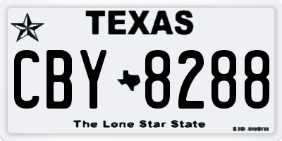 TX license plate CBY8288