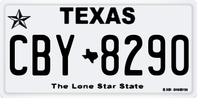 TX license plate CBY8290
