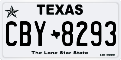 TX license plate CBY8293
