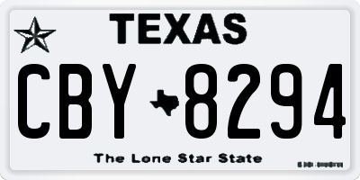 TX license plate CBY8294