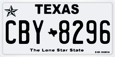 TX license plate CBY8296