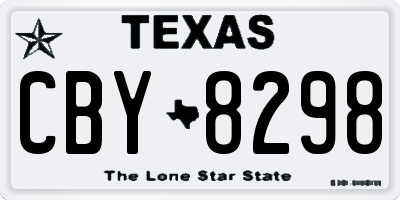 TX license plate CBY8298