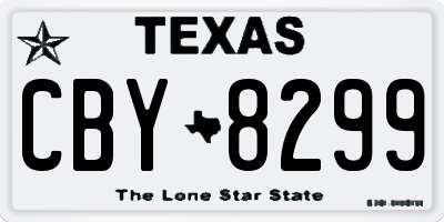 TX license plate CBY8299