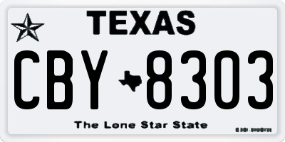 TX license plate CBY8303