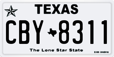TX license plate CBY8311