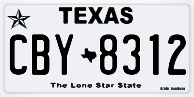TX license plate CBY8312