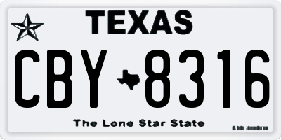 TX license plate CBY8316