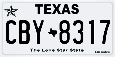 TX license plate CBY8317
