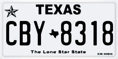 TX license plate CBY8318