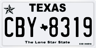 TX license plate CBY8319