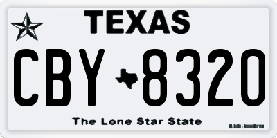 TX license plate CBY8320