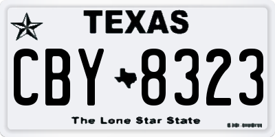 TX license plate CBY8323