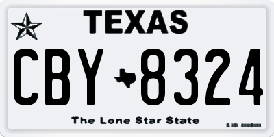 TX license plate CBY8324