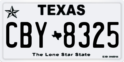 TX license plate CBY8325