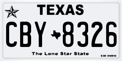 TX license plate CBY8326