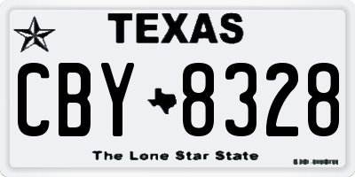 TX license plate CBY8328