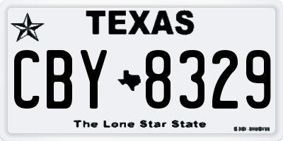TX license plate CBY8329