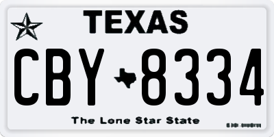 TX license plate CBY8334