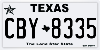 TX license plate CBY8335