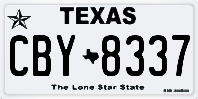 TX license plate CBY8337