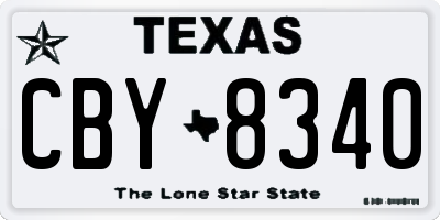 TX license plate CBY8340