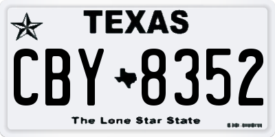 TX license plate CBY8352